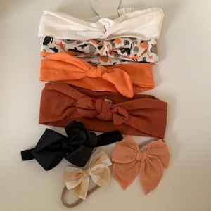 Assortment of Fall/Halloween Themed Baby Bows/Headbands